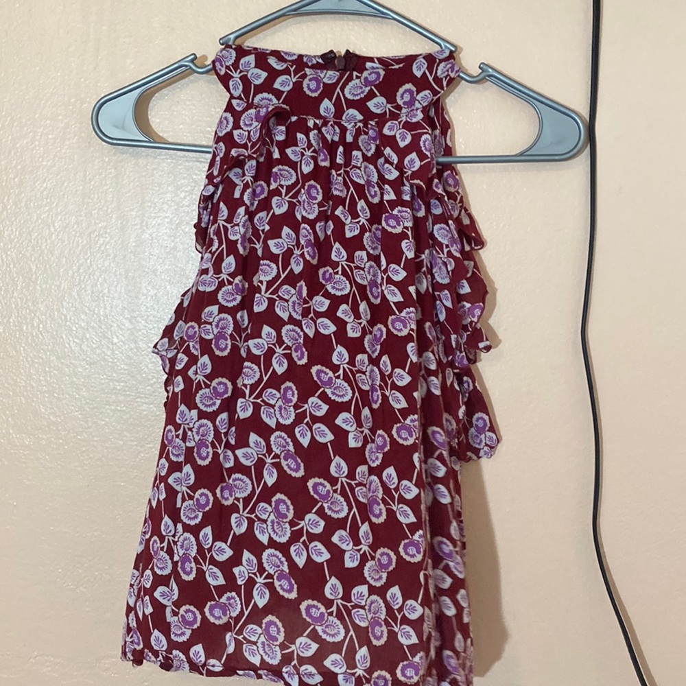 Burgundy highh neck blouse from valija size small